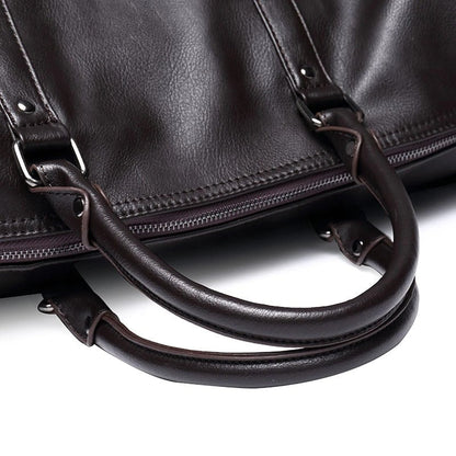 Unisex Lightweight Faux Leather Travel Duffel Bag with Detachable Shoulder Strap