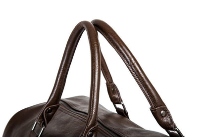 Unisex Lightweight Faux Leather Travel Duffel Bag with Detachable Shoulder Strap