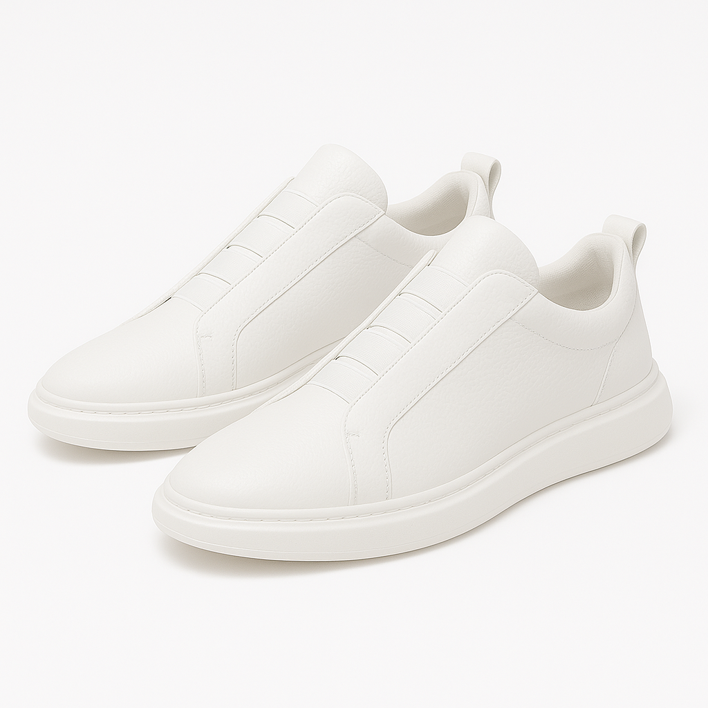 Unisex Minimalist Slip-On Sneakers with Stretch Laces and Tonal Panels