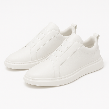 Unisex Minimalist Slip-On Sneakers with Stretch Laces and Tonal Panels