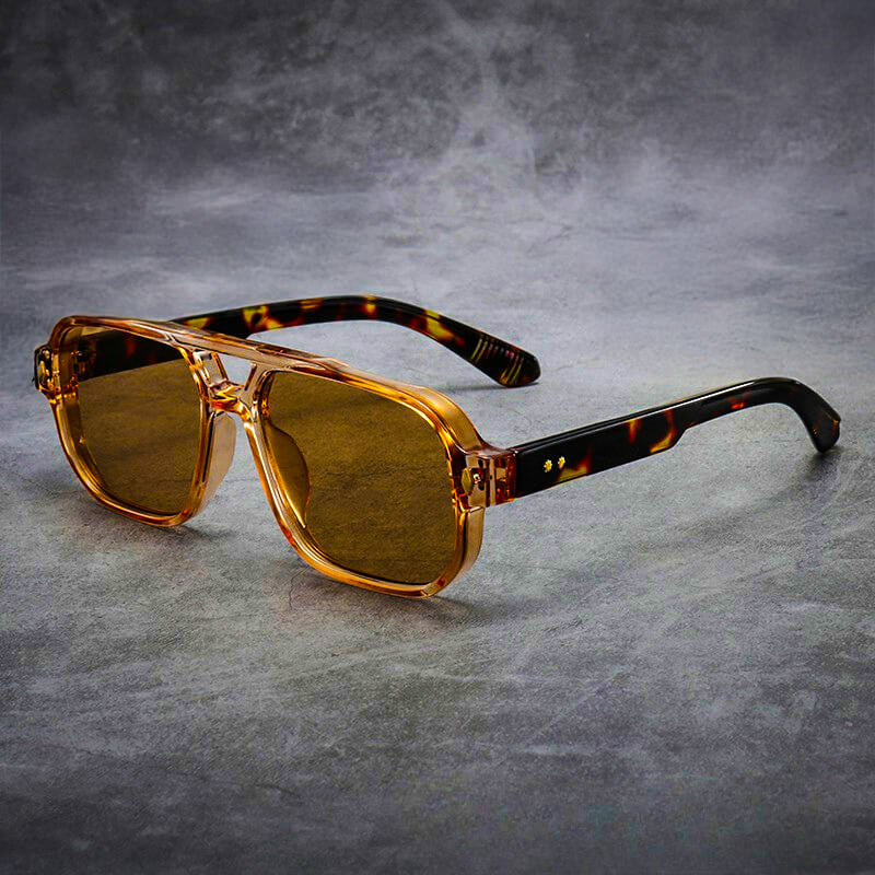 Unisex Oversized Sunglasses with Double Bridge and Tinted Lenses