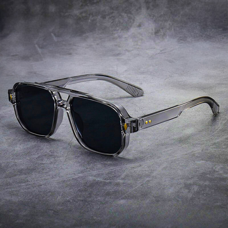Unisex Oversized Sunglasses with Double Bridge and Tinted Lenses