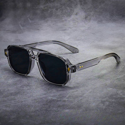 Unisex Oversized Sunglasses with Double Bridge and Tinted Lenses
