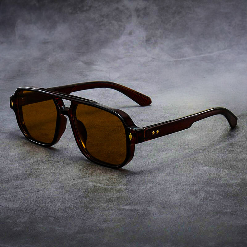 Unisex Oversized Sunglasses with Double Bridge and Tinted Lenses