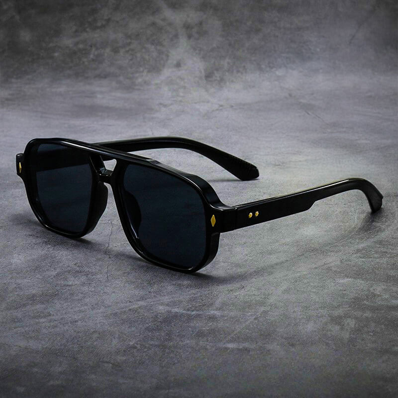 Unisex Oversized Sunglasses with Double Bridge and Tinted Lenses