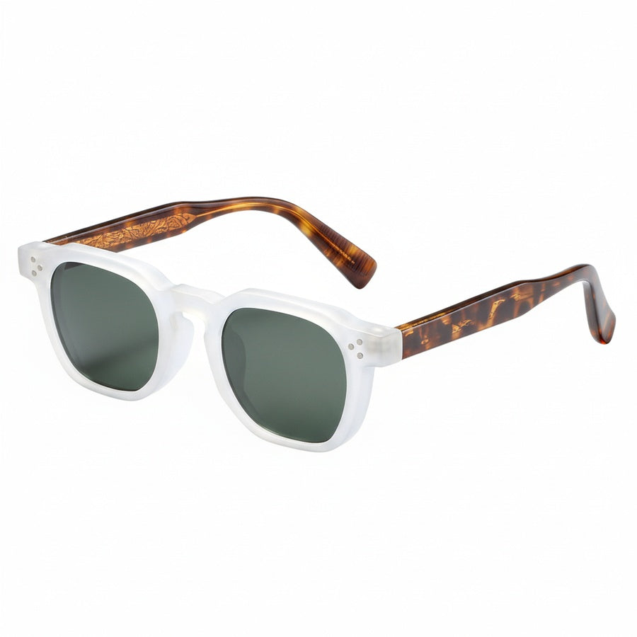 Unisex Retro Square Sunglasses with Polarized Lenses