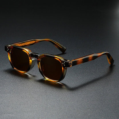Unisex Retro Square Sunglasses with Polarized Lenses