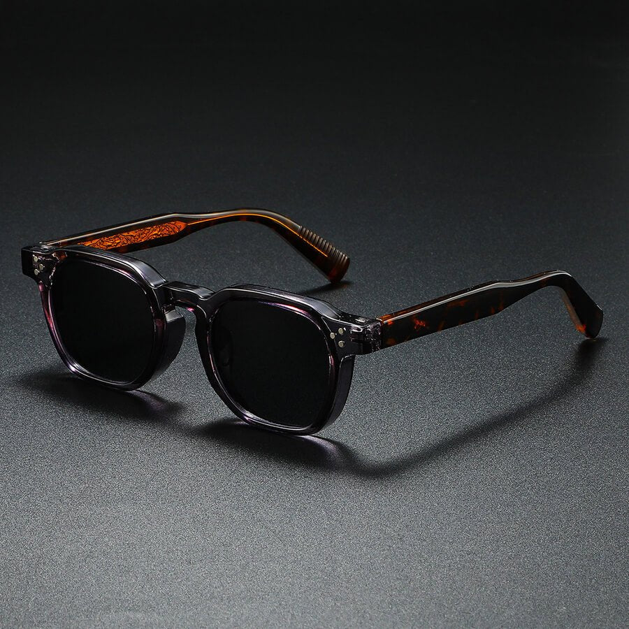 Unisex Retro Square Sunglasses with Polarized Lenses