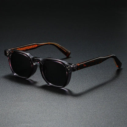 Unisex Retro Square Sunglasses with Polarized Lenses