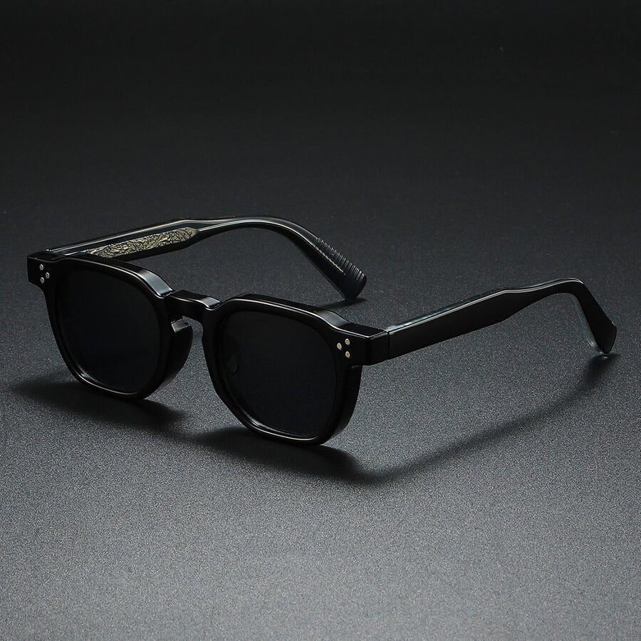 Unisex Retro Square Sunglasses with Polarized Lenses