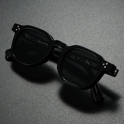 Unisex Retro Square Sunglasses with Polarized Lenses