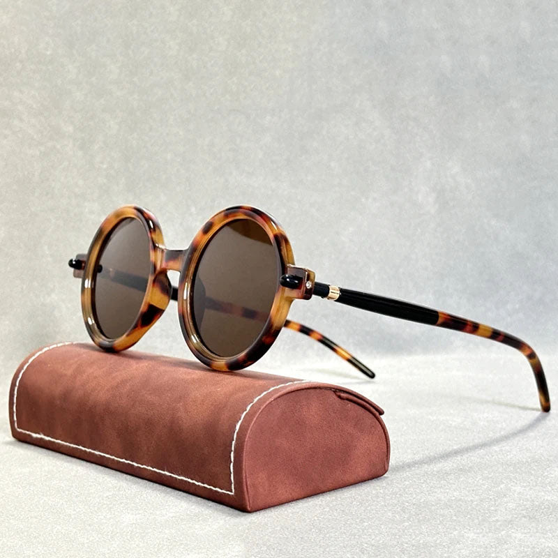 Unisex Vintage Round Sunglasses with Polarized Lenses