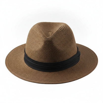 Unisex Wide Brim Panama Hat with Foldable Crown