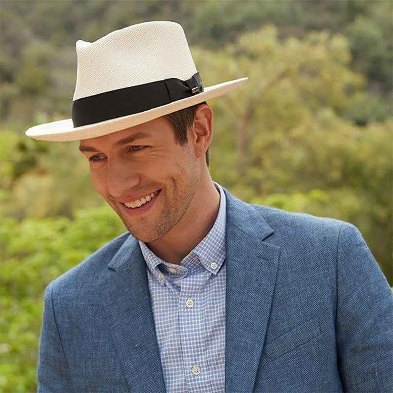 Unisex Wide Brim Panama Hat with Foldable Crown
