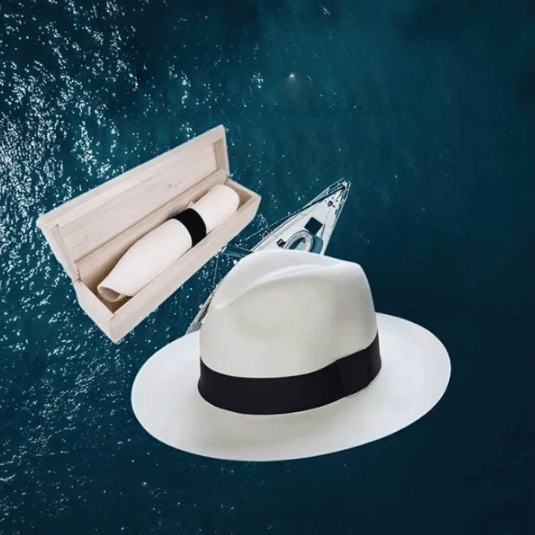 Unisex Wide Brim Panama Hat with Foldable Crown
