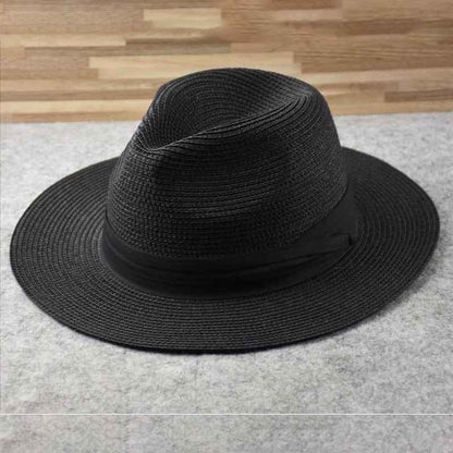 Unisex Wide Brim Panama Hat with Foldable Crown