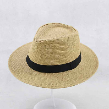 Unisex Wide Brim Panama Hat with Foldable Crown