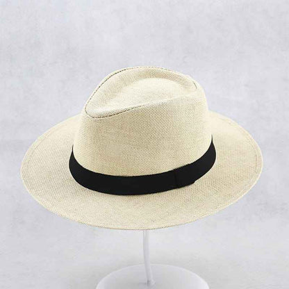 Unisex Wide Brim Panama Hat with Foldable Crown
