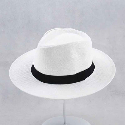 Unisex Wide Brim Panama Hat with Foldable Crown