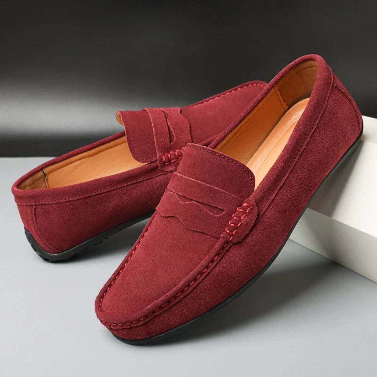 Women's Penny Loafers with Slip-On Design and Cushioned Lining