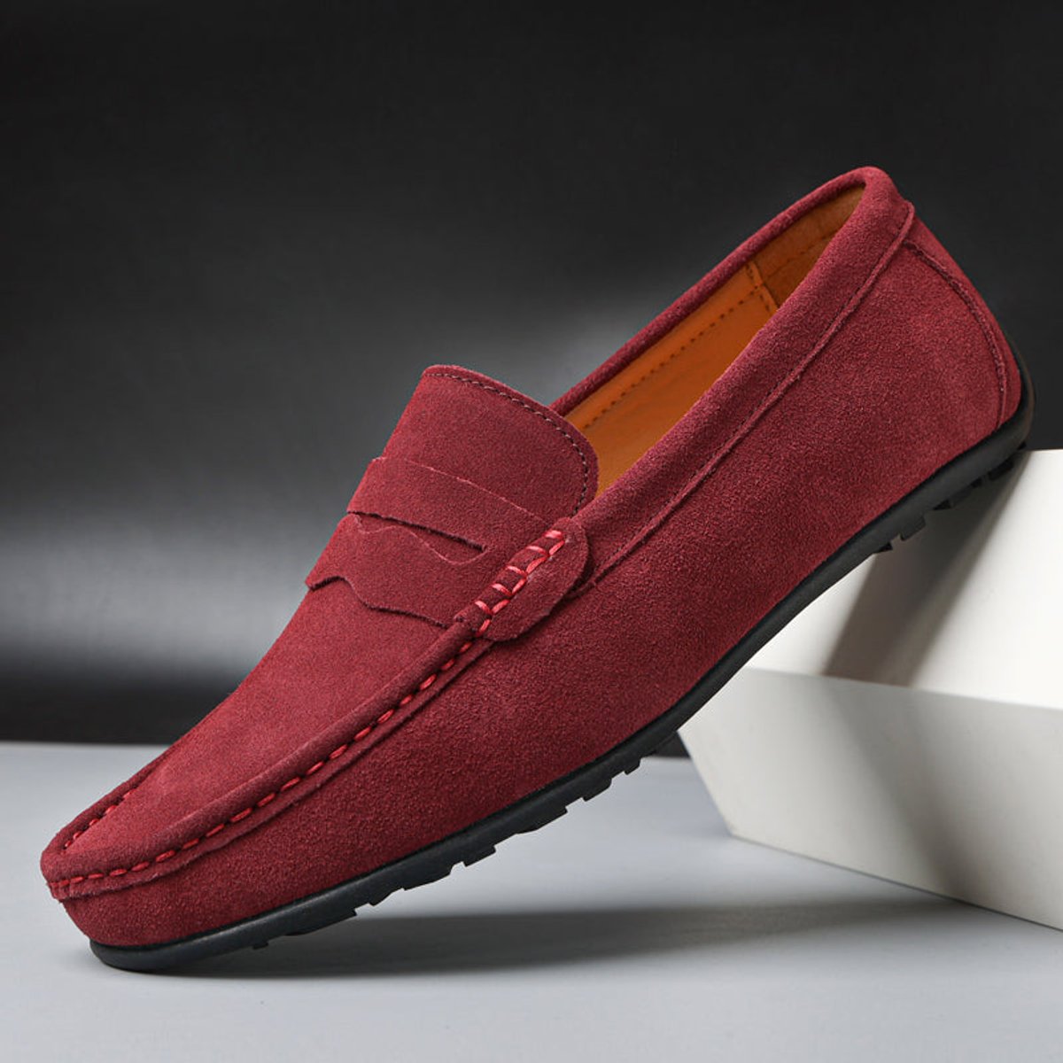 Women's Penny Loafers with Slip-On Design and Cushioned Lining